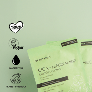 BEAUTY PRO CICA + NIACINAMIDE Facial Sheet Mask - 100% Biodegradable